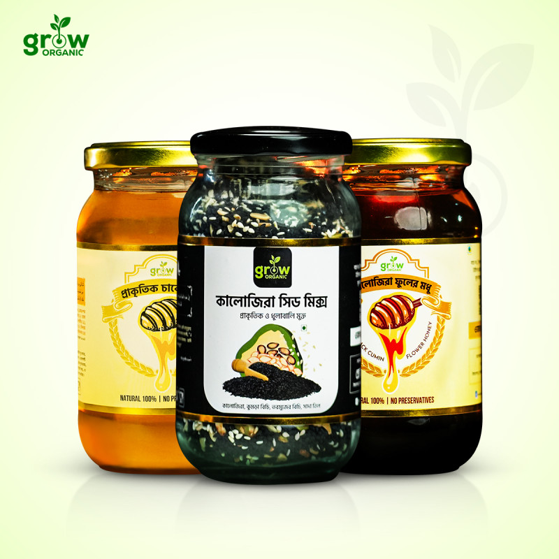 200gm Seed Mix,500gm Black Seed Flower Honey,500gm Natural Raw Honey